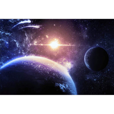 Planet In Outer Space Galaxy Border