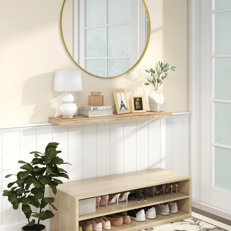 Tablette flottante Avnish, H 1,6 po x l 48 po x P 8,1 po, Bois brûlé