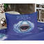 Drap-housse et coussin décoratif bleu foncé et bleu Ambesonne-106789916