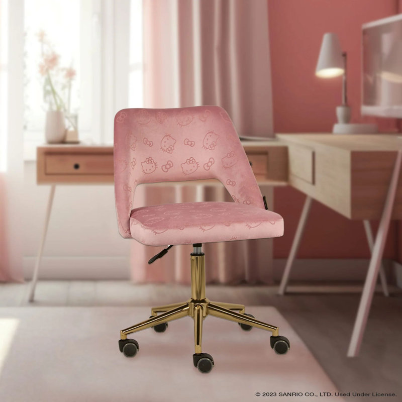 Meuble de coiffeuse Moneik Hello Kitty, Velours rose