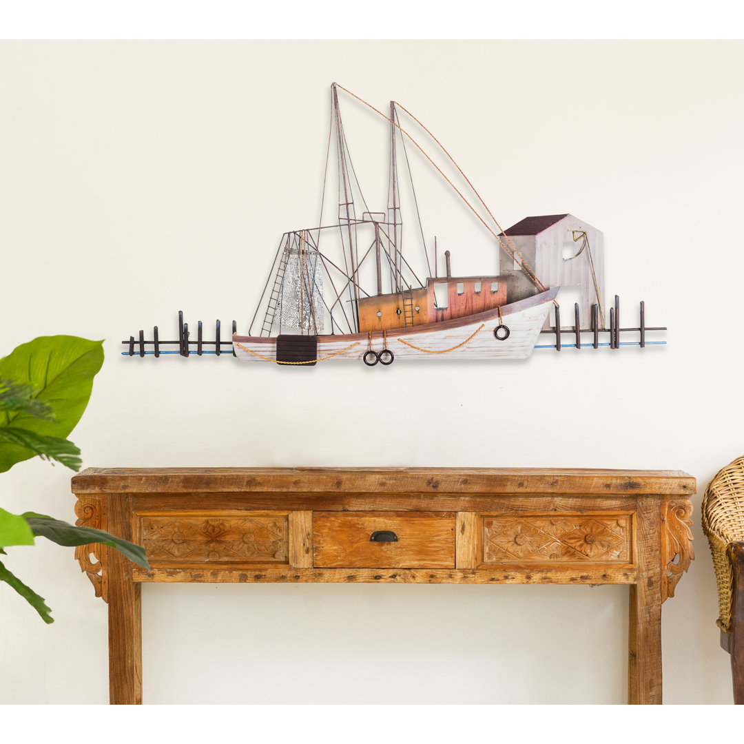 Handmade Coastal Transportation Wall Decor on Metal Longshore Tides