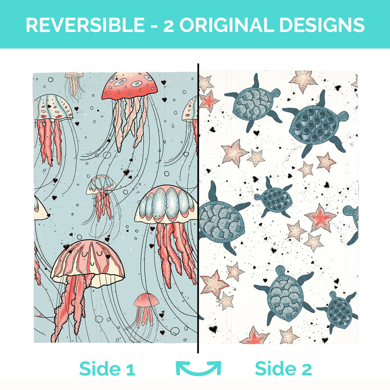 Large Seaside Foam Padded Play Mat with Waterproof Surface