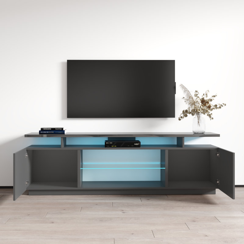 Meuble télé gris Eva, Gris