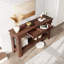 Farmhouse Console Table for Behind Couch, 54-Inch Long Entryway Table with Drawers & Open Storage Shelf-210895161