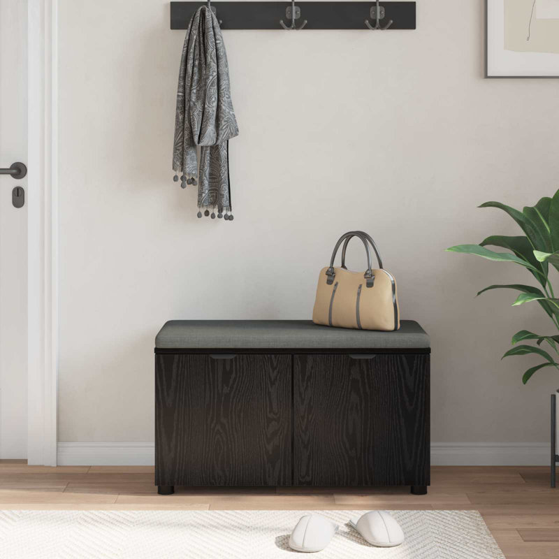 Storage Bench, Black Oak, 46cm H x 80cm W x 38cm D