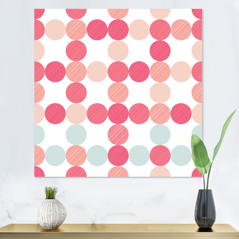 À pois rétro - reproduction sur toile, H 16 po x l 16 po x P 1 po, Toile tendue
