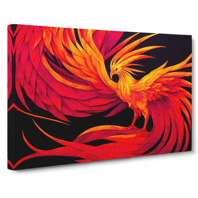 Favourable Phoenix Bird - Wrapped Canvas Print