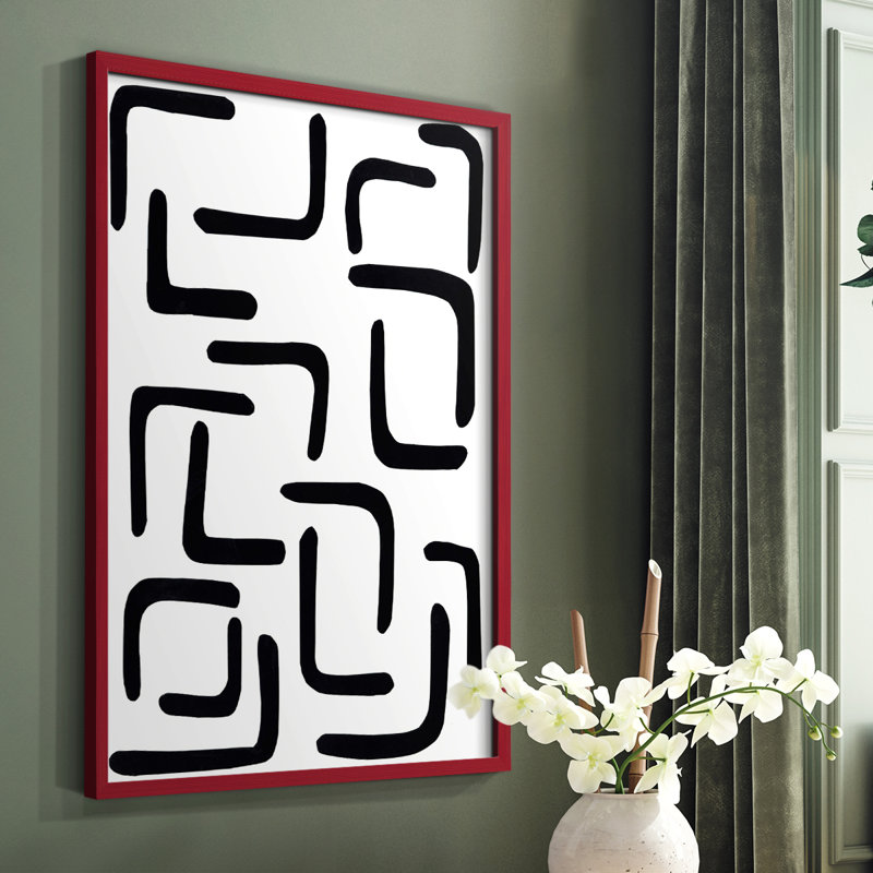 Shuffle III Framed Print - Solid Wood, Cadre simple rouge, H 10 po x l 8 po