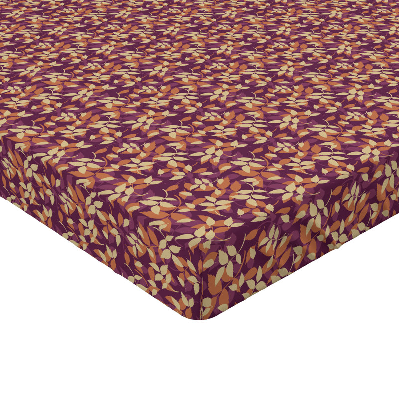 Drap-housse à motif floral Ambesonne, Prune abricot, beige / floral, Drap-housse de taille double
