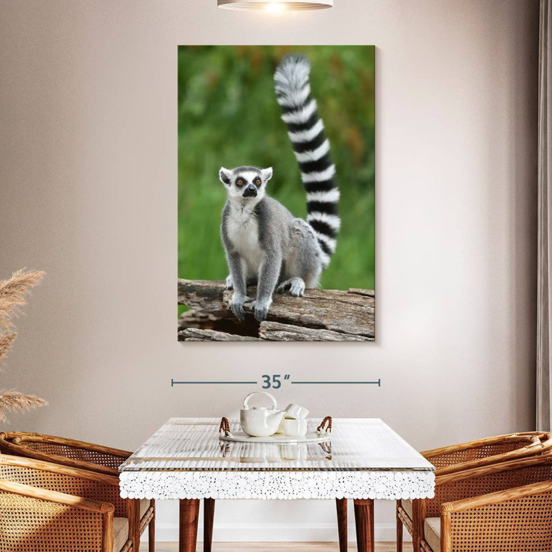Brampt Ring Tailed Lemur On A Log, 24" H x 16" W