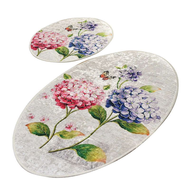 Antibacterial Bathmat Set (2 Pieces), 100% Polyester, 19.7 x 23.6 inches & 23.6 x 39.4 inches | Non-Slip Underside, Pile Height: 0.4 inches | Machine Washable, Soft and Durable, Ideal for Bathroom Safety & Comfort