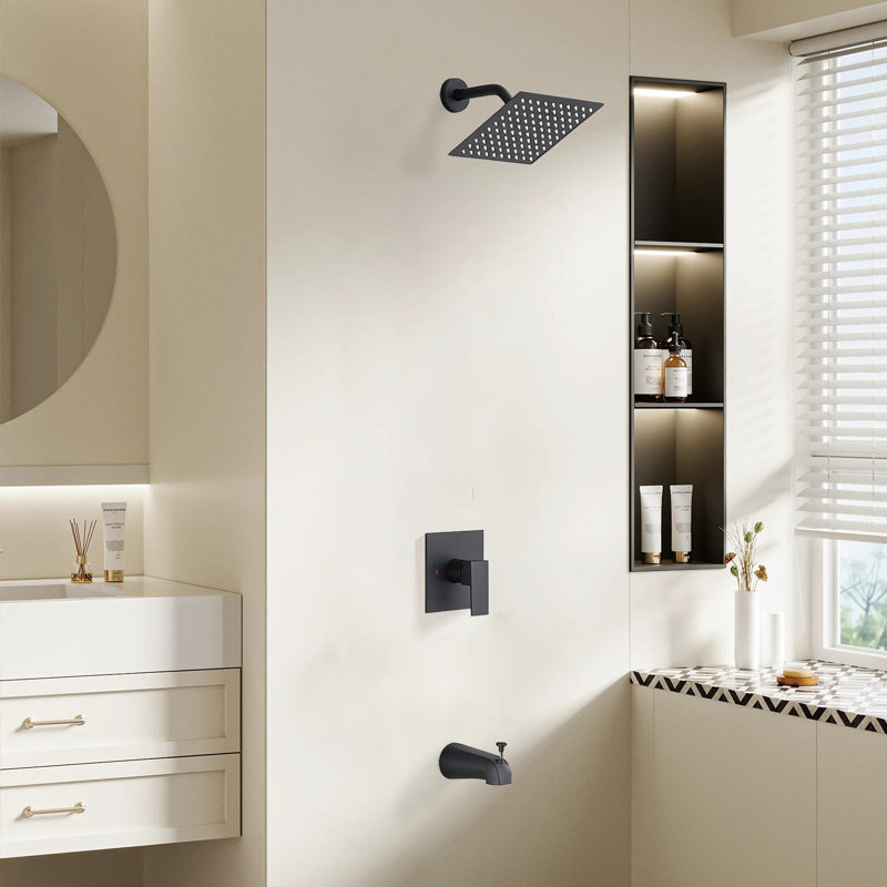 Shower Head Systems Wall Mounted Shower, Matte Black