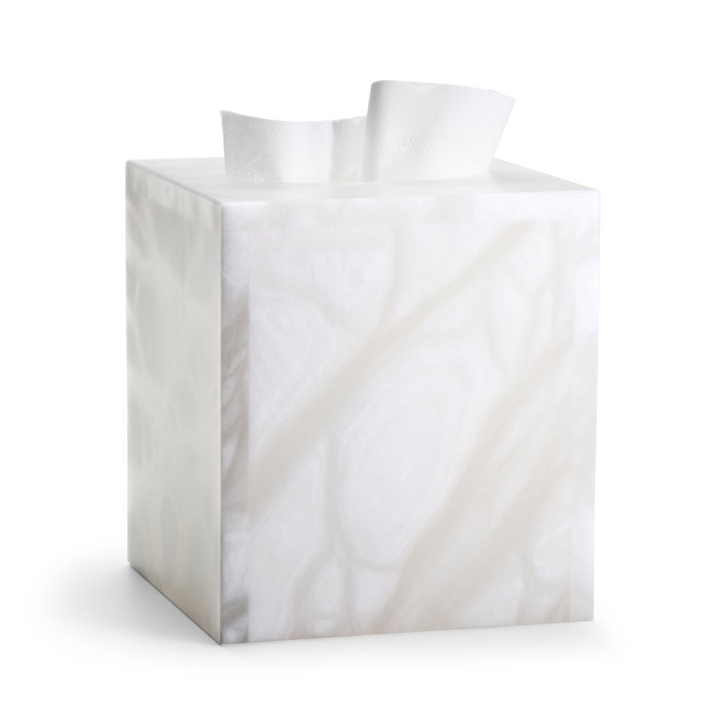 Alisa Tissue Box Cover, White