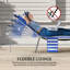 Ensemble de 2 chaises longues à rayures bleues, chaise longue pliante réglable à 5 positions avec trou pour le visage et coussin, fauteuil inclinable d'extérieur portable pour le camping près de la plage