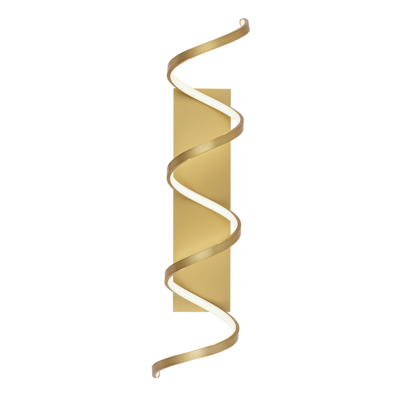 Synergy LED Flush Mounted Sconce, Antique Brass, 36" H x 7" W x 8.5" D