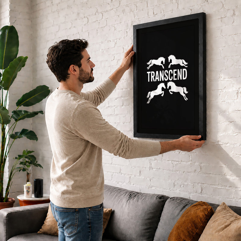 Transcend In Motion Typography - Print, A1 - 84.1 x 59.4 cm, Black