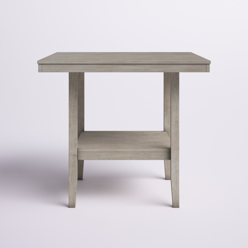 Alyjah Solid Wood Base Dining Table, Antique Gray
