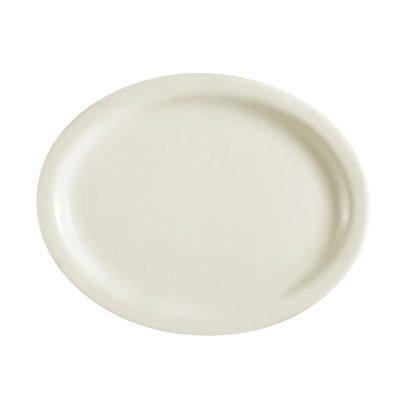 Towonda CEBD9DDF09FC475985B90031D4C0EF66 Stoneware Narrow Rim Oval Platter #10 American White 13.5 inch