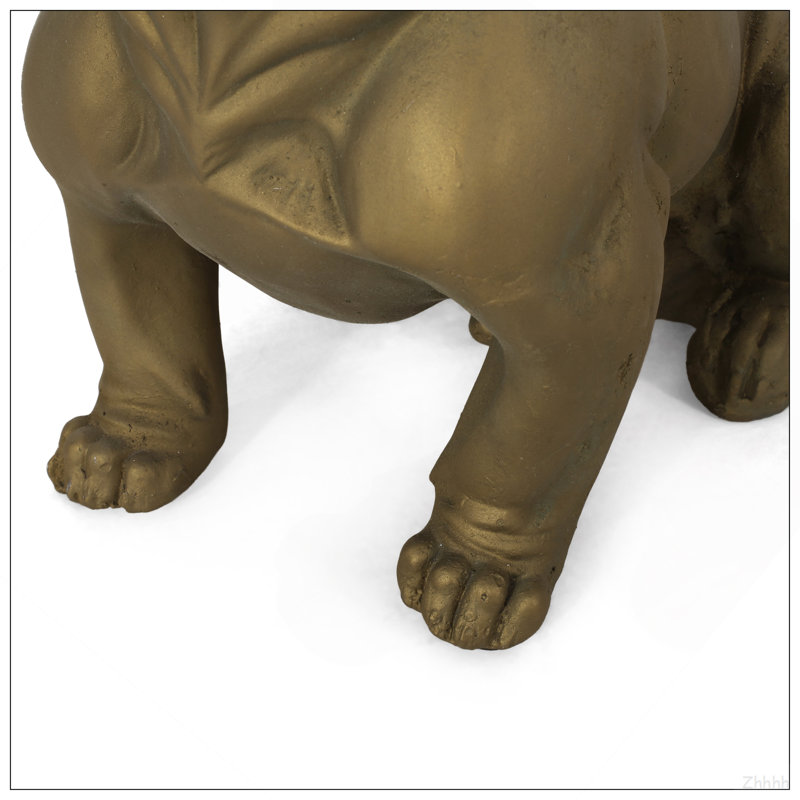 Statue de jardin de bouledogue français d'extérieur, or rustique, sans assemblage requis