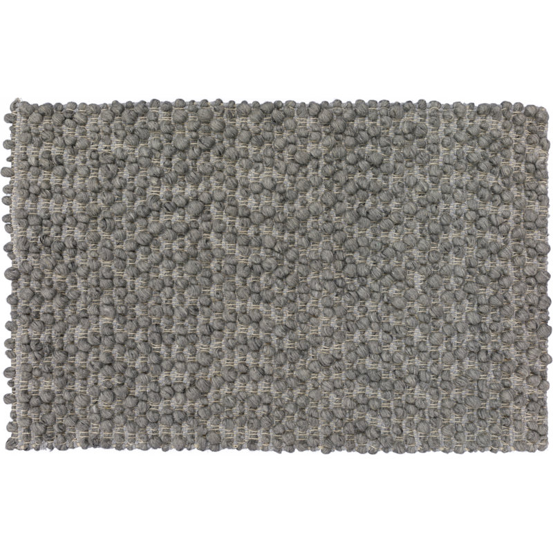 Tapis gris en laine crocheté à la main Amaty, Rectangle 2 pi x 3 pi
