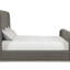 Avery Polyester Upholstered with Solid Wood Brushed Smoke Wood Finish King Bed-1837309675