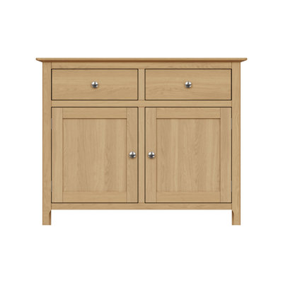 Daris 2 Door 2 Drawer Sideboard Buffet Storage Cabinet. 96cm Wide. Polished Chrome Handles. Fully Assembled.