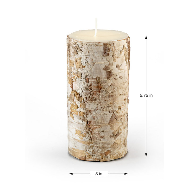 Unscented Pillar Candle, 5.75" H x 3" W x 3" D