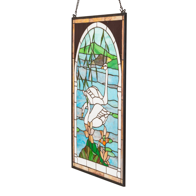 Tiffany Swans Stained Glass Window