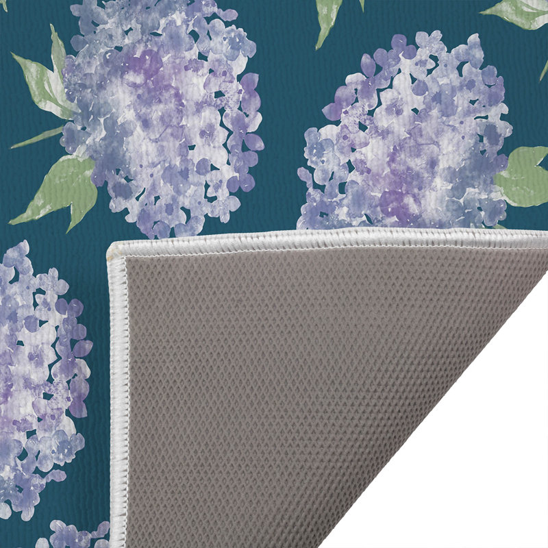 Paillasson Hydrangea Love, Teal, 17" W x 24" L