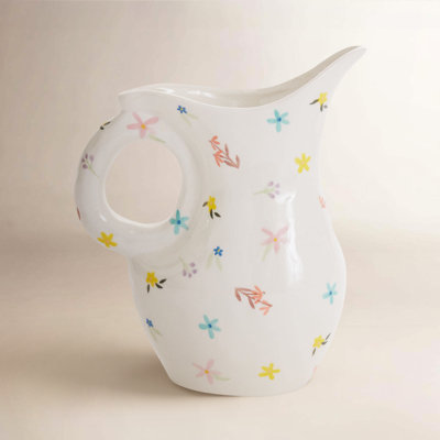 Ditsy Floral Pitcher 7.5"x 4"x 9.5"