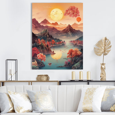 Intense Sunset Over Mountains I, reproduction d'art sur toile