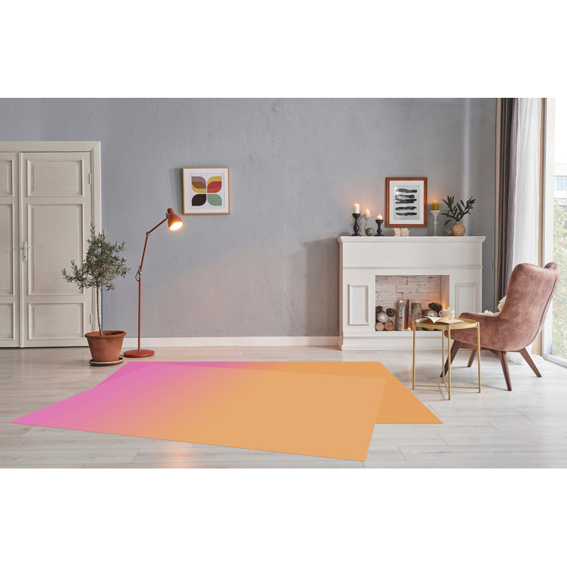 Carisse Rectangle 150 cm x 165 cm Vinyl Area Rug