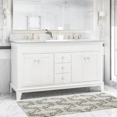 Meuble-lavabo double 61,01 avec comptoir