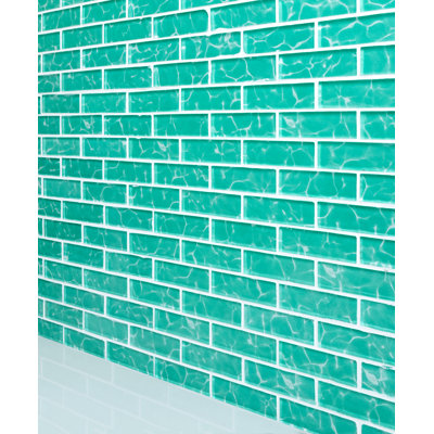 Swimming Pool 1" X 3" Straight Edge Glass Mosaic Tile