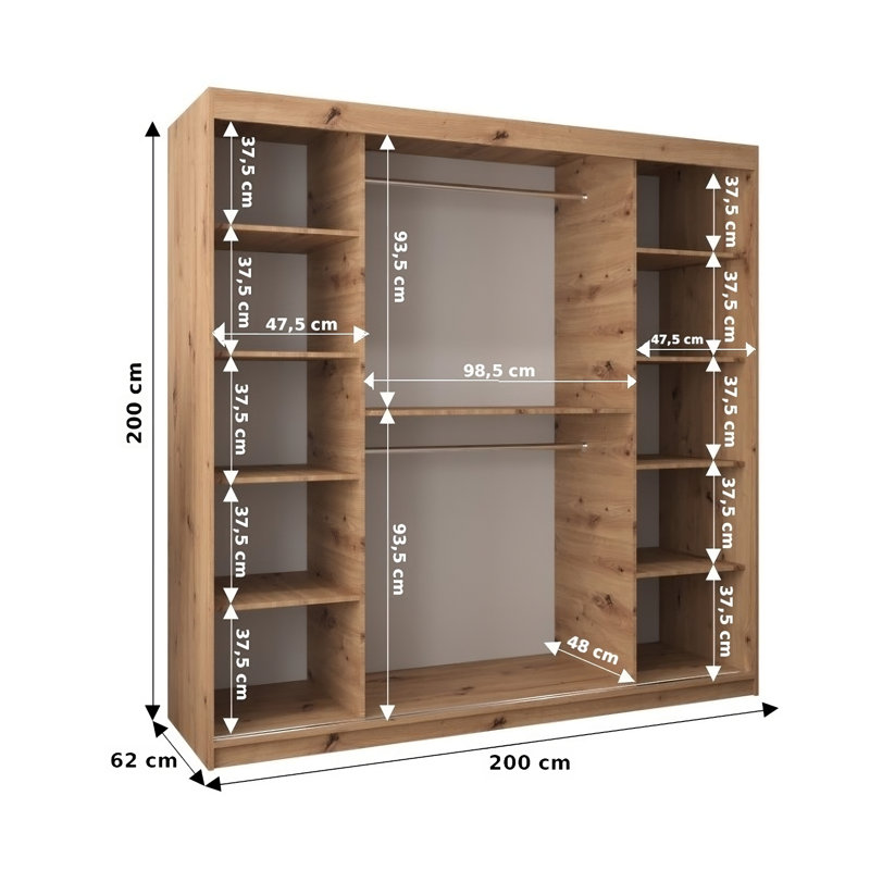 Araiah 2 Door Manufactured Wood Wardrobe, Matte White