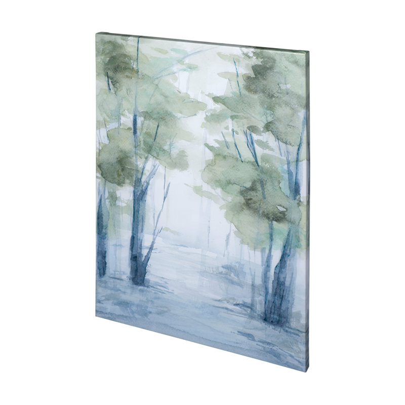 Toile texturée embellie à la main «Forest Dew I» par Melody Ducharme, H 36 po x l 27 po x P 1,5 po