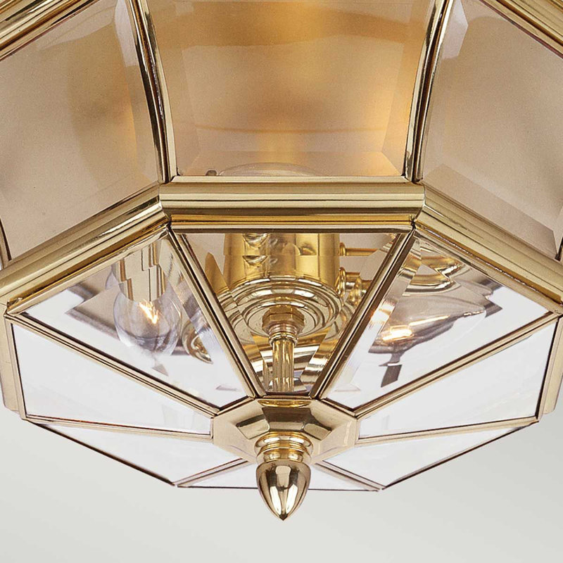 Rochelle Polished Brass 3 - Bulb 19cm H Outdoor Bulkhead Light