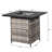 Black Propane Gas Fire Pit Table – Stainless Steel+wicker With Volcanic Stone, 2-in-1 Outdoor Dining/coffee Table, Patio/backyard Party Essential-2020568985