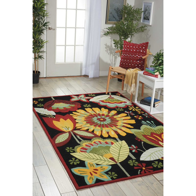 Tapis noir contemporain Karyn, Tapis de couloir 2 pi 3 po x 8 pi