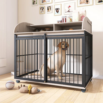 Grande cage pour chien avec roues verrouillables