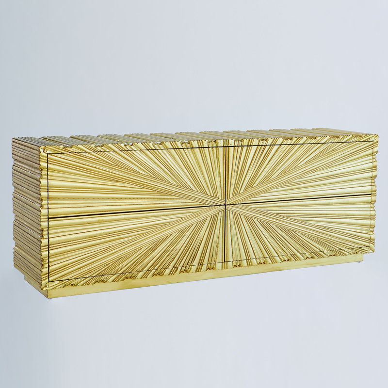 Linenfold Cabinet, Brass