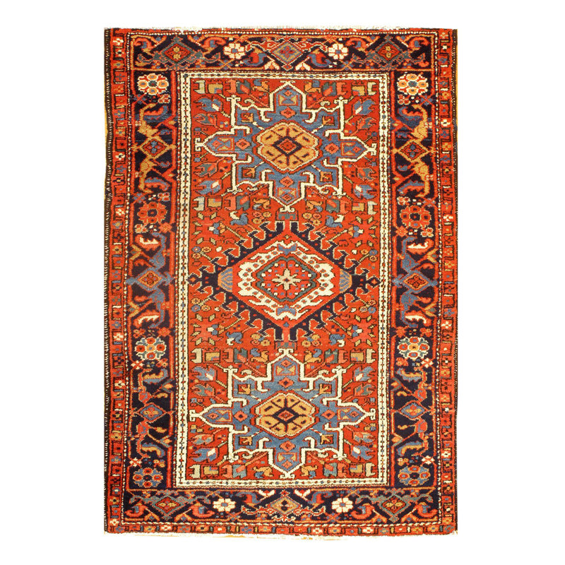 Luiscarlos Wool Oriental Area Rug in Rust