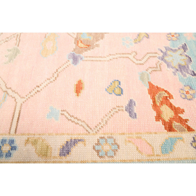 Tapis moderne rose Oushak 8 pi 0 po x 10 pi 0 po