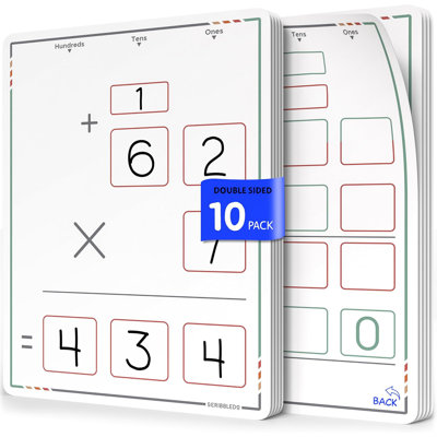 Scribbledo Multiplication Practise 9"x12" Small White Board 