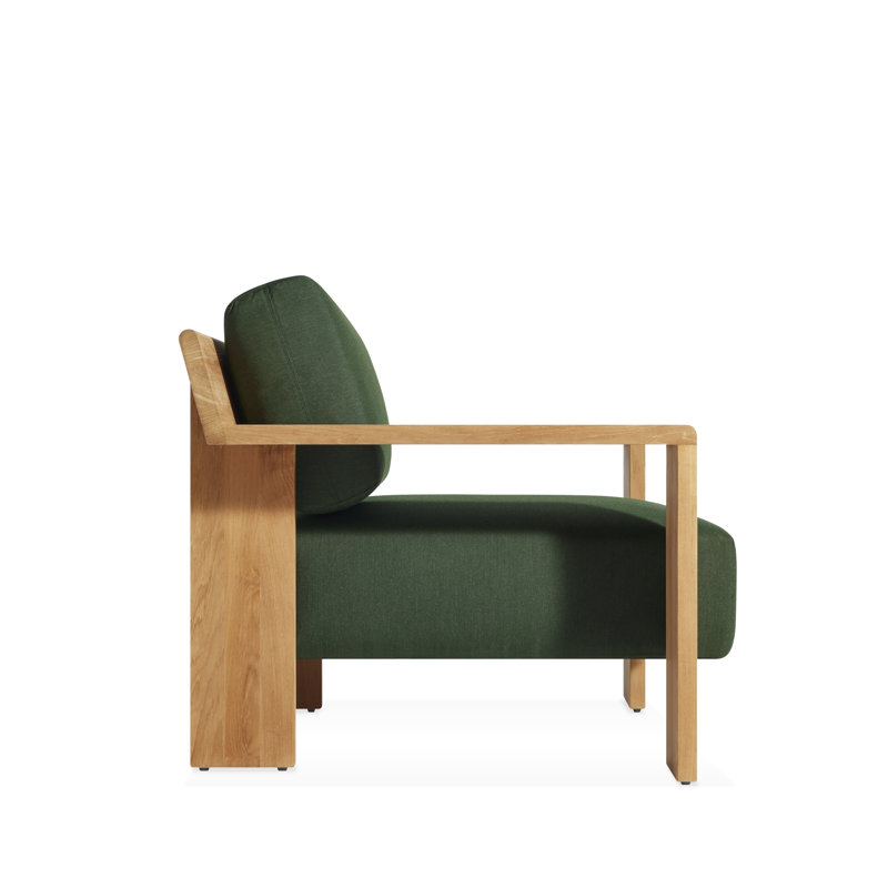 Ridge Outdoor Teak Lounge Chair, Sunbrella Ivy