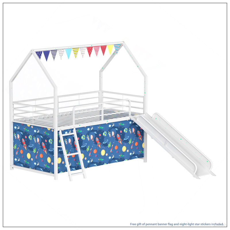 Ensemble de lit mezzanine simple Jack, White+Blue