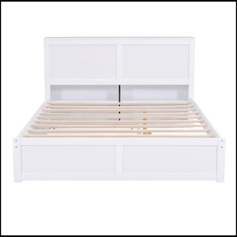 Lit plateforme avec rangement et tablettes gigognes, Grand