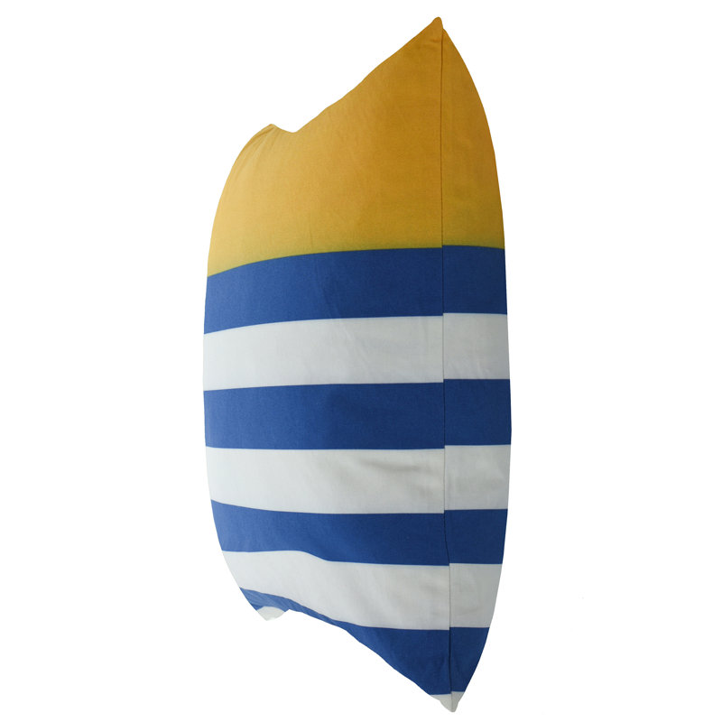 Coussin intérieur / extérieur Holli Zollinger, 24 po x 24 po, Jaune / Blanc