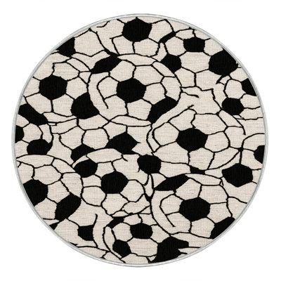 Washable Soccer ball Sports Area Rug