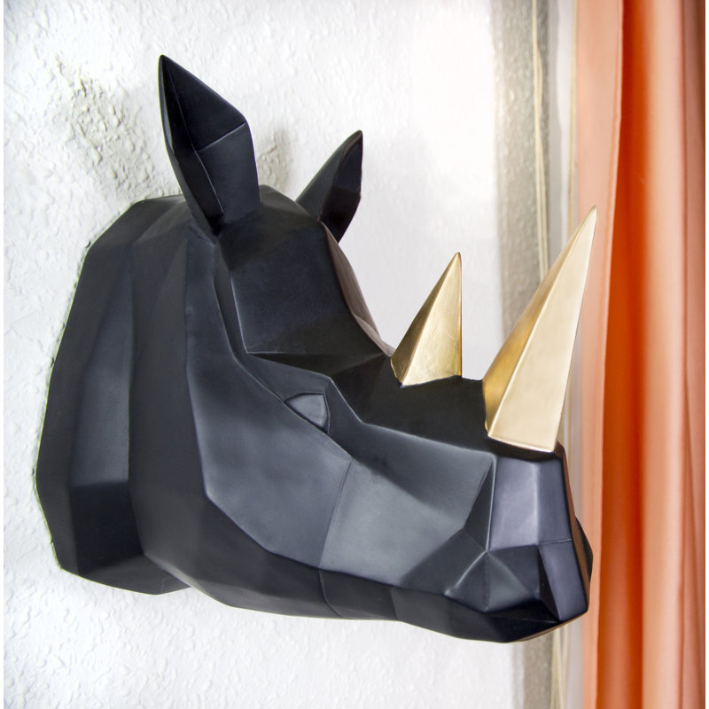 Rhino Wall Décor, Single, Black
